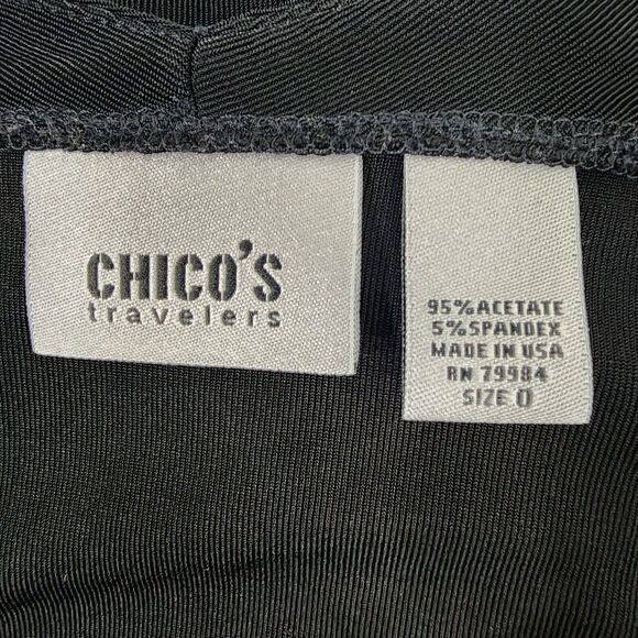 Chico's Travelers Womens Cami Tank Top Size 0 Small 4 Slinky Stretch Knit Black - Picture 7 of 8